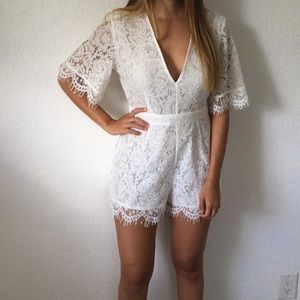 NWT white lace romper